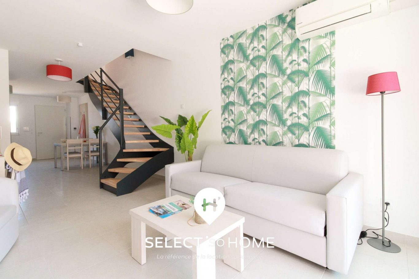 Woonkamer met 2 persoons slaapbank Woning POS-G - Woonkamer met 2 persoons slaapbank